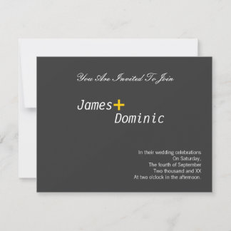 Modern Simple Elegance Gay Invitation