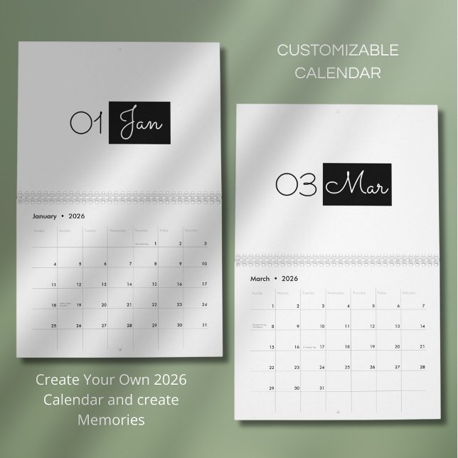 Modern Simple Elegant 2026 Calendar (Creator Uploaded)