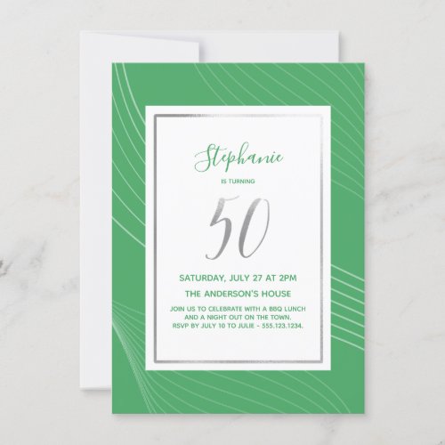 Modern Simple  Elegant 50th Birthday Party Invit Invitation