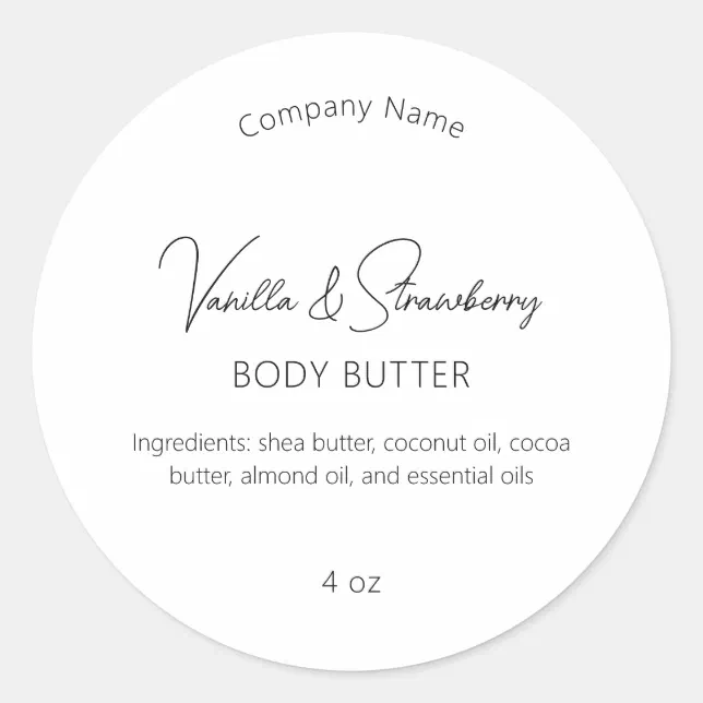 Modern Simple Elegant Beauty Industry Classic Round Sticker Zazzle