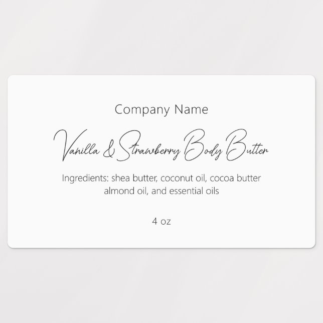 Modern Simple Elegant Beauty Skin Care Custom Labels (Design 1)