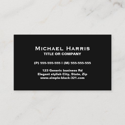 Customizable Modern simple elegant black business card