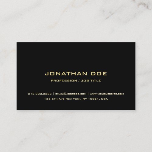 Modern Simple Elegant Black Gold Classy Template Business Card