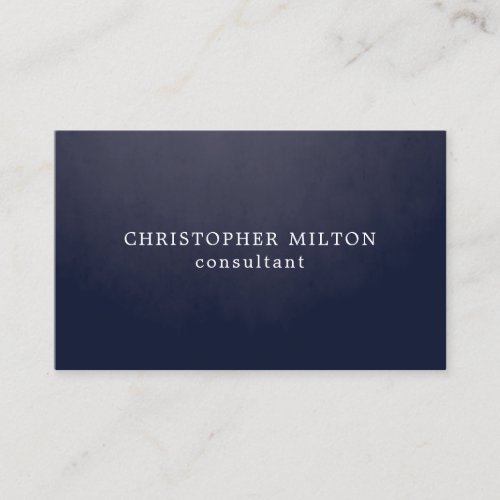 Modern Simple Elegant Blue White Consultant Business Card