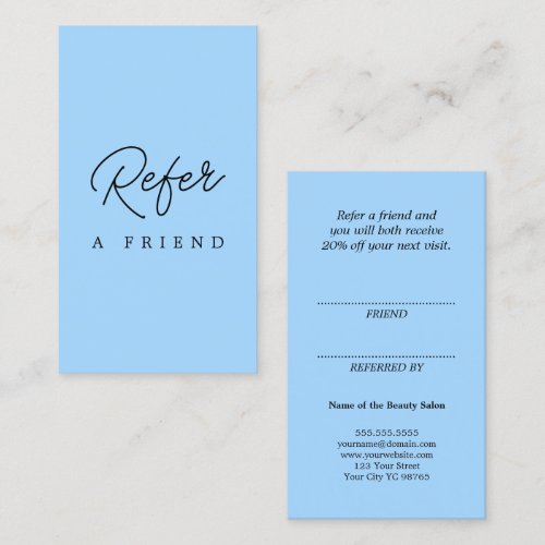 Modern Simple Elegant Business Referral Card