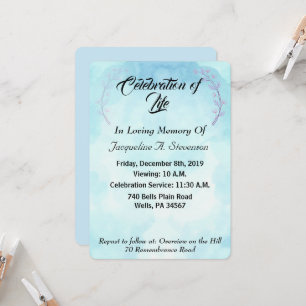 Modern Simple Elegant Celebration of Life Invitation