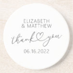 Modern Simple Elegant Chic Minimal Heart Wedding Coaster<br><div class="desc">This simple and modern design is composed of sans serif and playful cursive typography with doodle hearts. Perfect for wedding party favors.</div>
