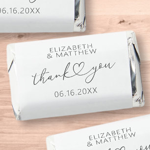 Modern Simple Elegant Chic Minimal Heart Wedding Hershey's Miniatures