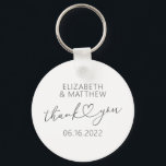 Modern Simple Elegant Chic Minimal Heart Wedding Keychain<br><div class="desc">This simple and modern design is composed of sans serif and playful cursive typography with doodle hearts. Perfect for wedding party favors.</div>