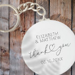 Modern Simple Elegant Chic Minimal Heart Wedding Keychain<br><div class="desc">This simple and modern design is composed of sans serif and playful cursive typography with doodle hearts. Perfect for wedding party favors.</div>