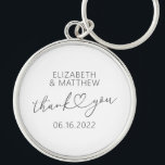 Modern Simple Elegant Chic Minimal Heart Wedding Keychain<br><div class="desc">This simple and modern design is composed of sans serif and playful cursive typography with doodle hearts. Perfect for wedding party favors.</div>