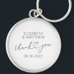 Modern Simple Elegant Chic Minimal Heart Wedding Keychain<br><div class="desc">This simple and modern design is composed of sans serif and playful cursive typography with doodle hearts. Perfect for wedding party favors.</div>