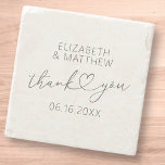 Modern Simple Elegant Chic Minimal Heart Wedding Stone Coaster<br><div class="desc">This simple and modern design is composed of sans serif and playful cursive typography with doodle hearts. Perfect for wedding party favors.</div>