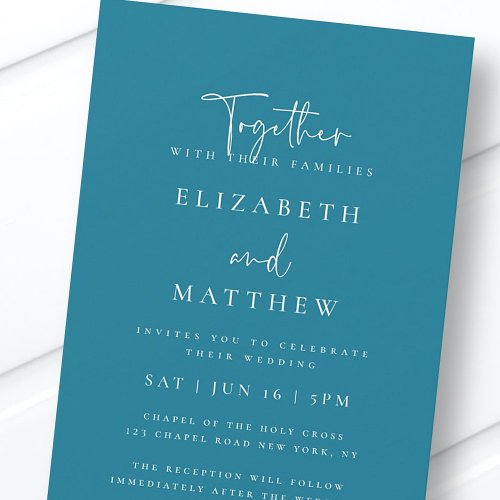 Modern Simple Elegant Chic Typography Wedding Invitation