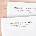 Modern Simple Elegant Chic Wedding Return Address Label<br><div class="desc">Composed of modern serif typography. These elements are simple,  timeless,  and modern.. 

This is designed by White Paper Birch Co. exclusive for Zazzle.

Available here:
http://www.zazzle.com/store/whitepaperbirch</div>