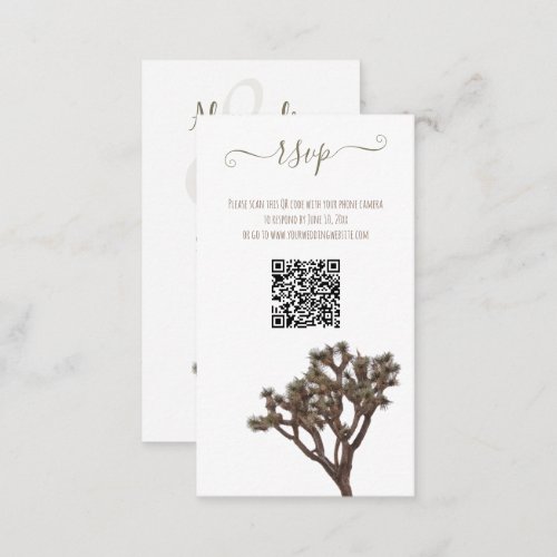 Modern Simple Elegant Color Joshua Tree QR Code Enclosure Card