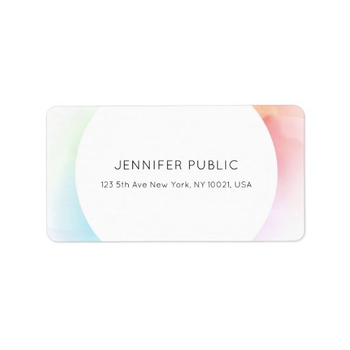 Modern Simple Elegant Colors Professional Template Label