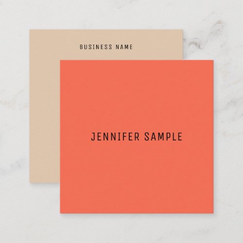 Modern Simple Elegant Colors Template Custom Square Business Card