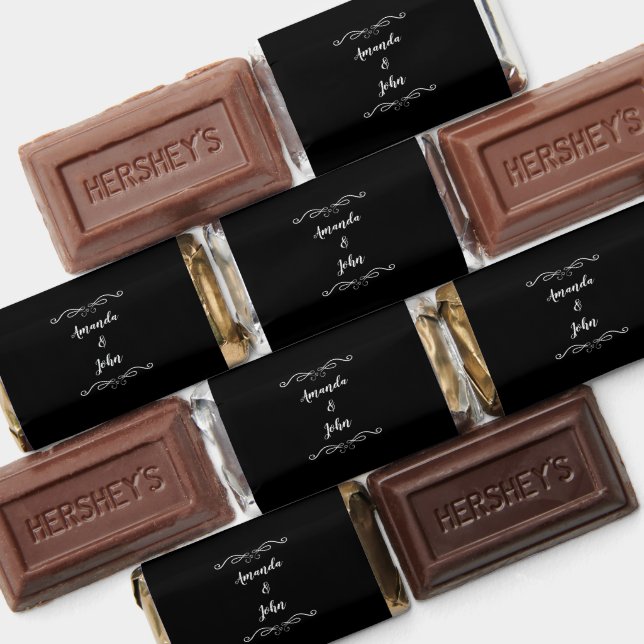Modern Simple Elegant Custom Classic Black & White Hershey's Miniatures (Assorted)