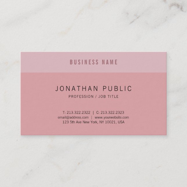 Modern Simple Elegant Design Trend Colors Template Business Card (Front)