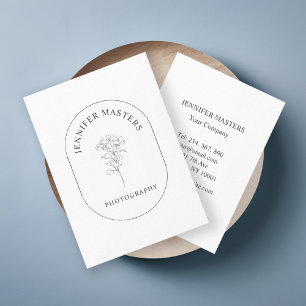 Modern Simple Elegant Floral Business Card
