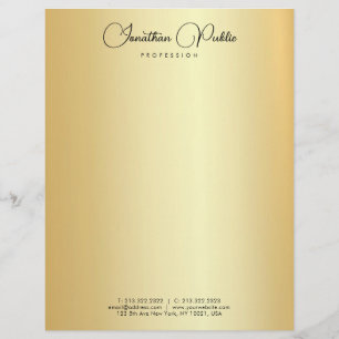 Modern Simple Elegant Gold Template Calligraphed Letterhead