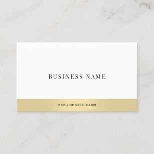 Modern Simple Elegant Gold White Company Plain Business Card