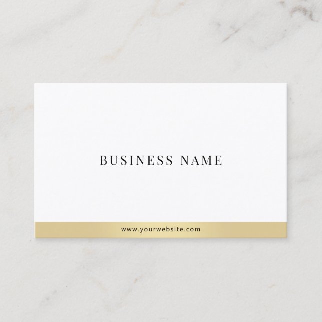 Modern Simple Elegant Gold White Professional Cool Business Card (Front)