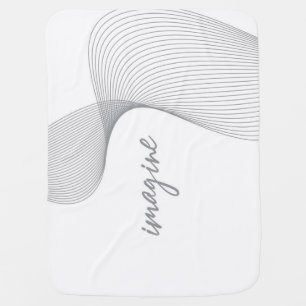 Modern, simple, elegant graphic design of Imagine Baby Blanket