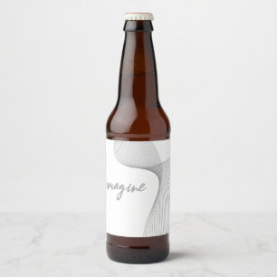 Modern, simple, elegant graphic design of Imagine Beer Bottle Label