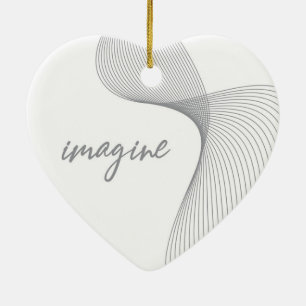 Modern, simple, elegant graphic design of Imagine Ceramic Ornament