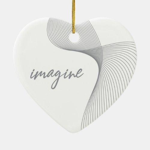 Modern simple elegant graphic design of Imagine Ceramic Ornament