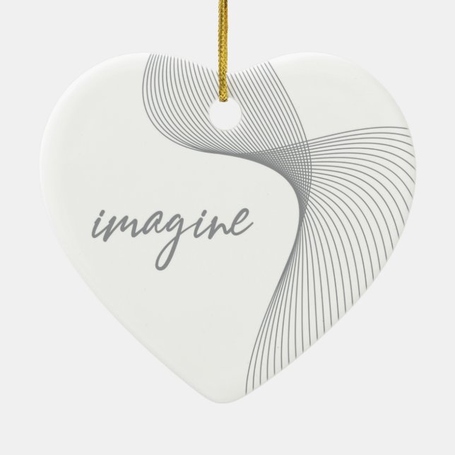 Modern, simple, elegant graphic design of Imagine Ceramic Ornament (Back)