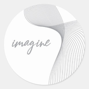 Modern, simple, elegant graphic design of Imagine Classic Round Sticker