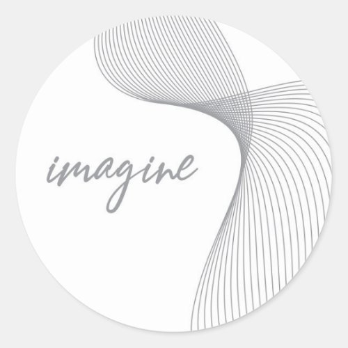 Modern simple elegant graphic design of Imagine Classic Round Sticker