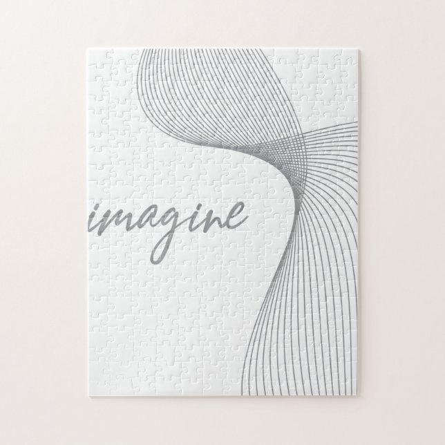 Modern, simple, elegant graphic design of Imagine Jigsaw Puzzle (Vertical)
