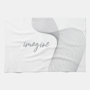 Modern, simple, elegant graphic design of Imagine Kitchen Towel