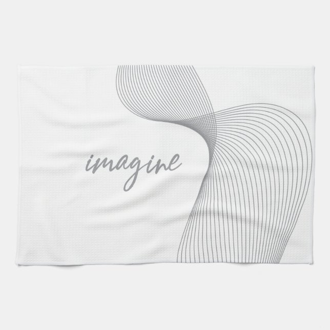 Modern, simple, elegant graphic design of Imagine Kitchen Towel (Horizontal)