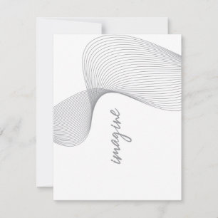 Modern, simple, elegant graphic design of Imagine Note Card