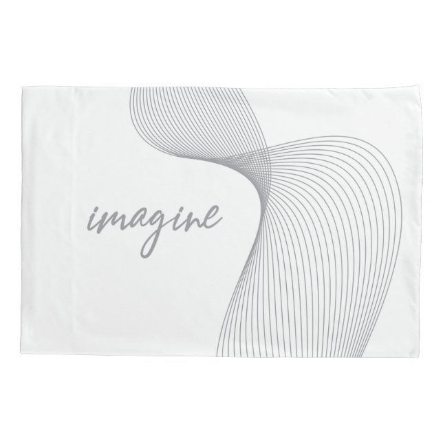 Modern, simple, elegant graphic design of Imagine Pillow Case (Back)