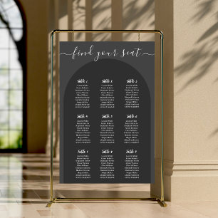 Modern Simple Elegant Gray Arch Seating Chart Foam Board
