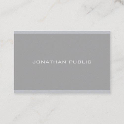 Modern Simple Elegant Grey Professional Template Business Card