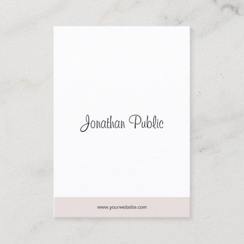 Modern Simple Elegant Hand Script Text Minimalist Business Card