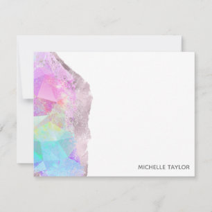 Modern Simple Elegant Holograph Opal Iridescent No Note Card