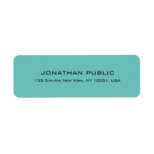 Modern Simple Elegant Light Teal Return Address Label