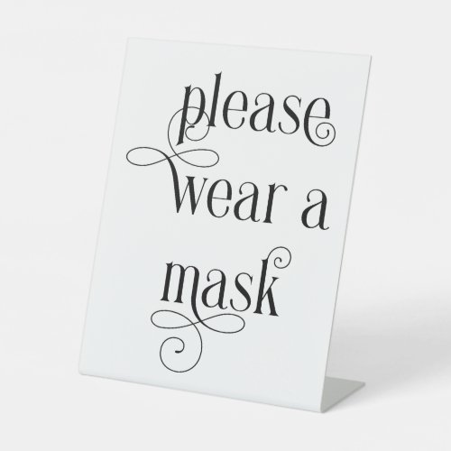 Modern Simple Elegant Mask Wedding Pedestal Sign