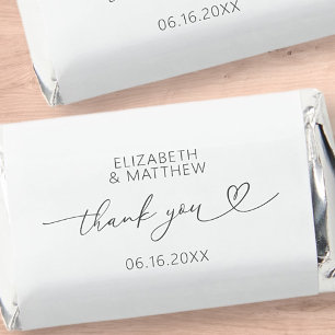 Modern Simple Elegant Minimal Chic Heart Wedding Hershey's Miniatures