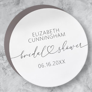 Modern Simple Elegant Minimal Heart Bridal Shower Car Magnet