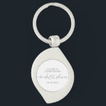Modern Simple Elegant Minimal Heart Bridal Shower Keychain<br><div class="desc">This simple and modern design is composed of sans serif and playful cursive typography with doodle hearts. Perfect for wedding bridal showeer party favors.</div>