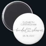 Modern Simple Elegant Minimal Heart Bridal Shower Magnet<br><div class="desc">This simple and modern design is composed of sans serif and playful cursive typography with doodle hearts. Perfect for wedding bridal showeer party favors.</div>